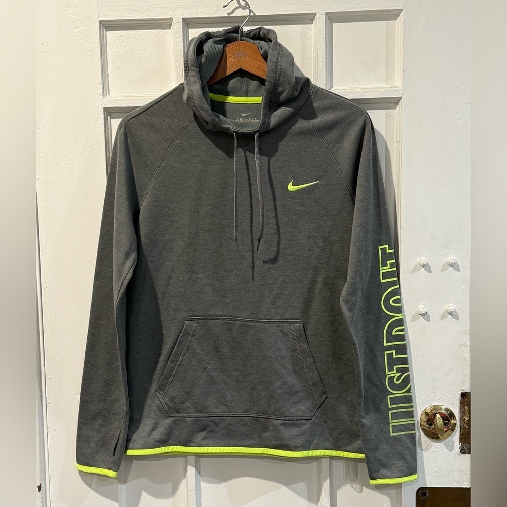 Nike Charcoal Hoodie with Lime Details
